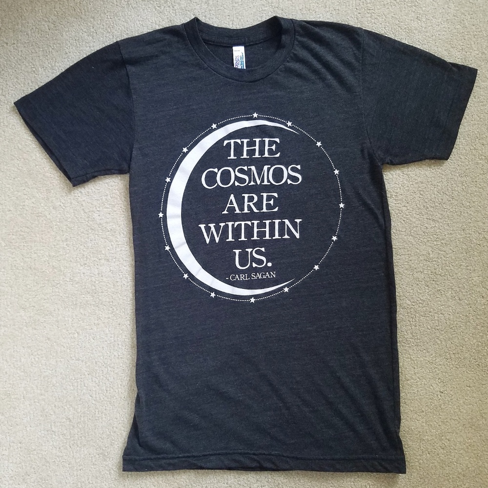 🌌 Women's CARL SAGAN Cosmos Moon Stars T Shirt XS
